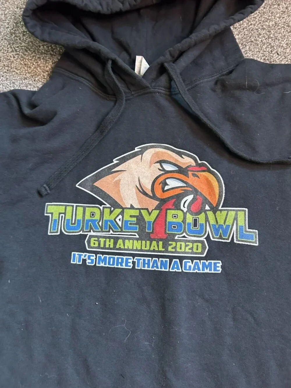 Turkey Bowl 2020 Hoodie Port & Company Black Graphic Size LG